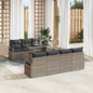 JUNG Vida Gartensofa-set mit Speicher mit Kissen 8 pcs Grau Poly-Rattan