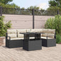 JUNG Vida Gartensofa-set mit Speicher 6 pcs Schwarz und Creme Poly-Rattan