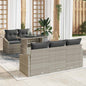 JUNG Vida Garten-Sofa-Set mit Kissen 6 pcs Hellgrau Poly-Rattan