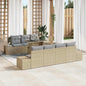 JUNG Vida Sofa Set mit Kissen 8 pcs Beige und Hellgrau Poly-Rattan