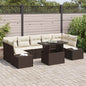 JUNG Vida Sofa Set mit Kissen 8 pcs Braun und Creme Poly-Rattan