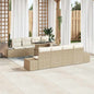 JUNG Vida Gartensofa-set mit Kissen 9 pcs Beige und Creme Poly-Rattan