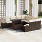 JUNG Vida Gartensofa-set mit Kissen 9 pcs Braun und Creme Poly-Rattan