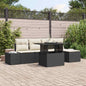 JUNG Vida Gartensofa-set mit Kissen 6 pcs Schwarz und Creme Poly-Rattan