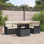 JUNG Vida Garten-Sofa-Set mit Kissen 6 pcs Schwarz und Creme