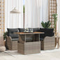 JUNG Vida Gartensofa-set mit Kissen 5 pcs Grau Poly-Rattan