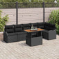 JUNG Vida Garten-Sofa-Set mit Kissen 7 pcs Schwarz