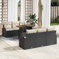JUNG Vida Garten-Sofa-Set mit Kissen 7 pcs Schwarz und Creme