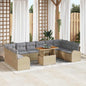 JUNG Vida Garten-Sofa-Set mit Kissen 11 pcs Beige und Hellgrau