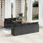 JUNG Vida Garten-Sofa-Set mit Kissen mit Kissen 8 pcs Schwarz und Braun