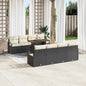 JUNG Vida Garten-Sofa-Set mit Kissen mit Kissen 9 pcs Schwarz und Creme