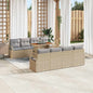 JUNG Vida Garten-Sofa-Set mit Kissen mit Kissen 9 pcs Beige und Grau