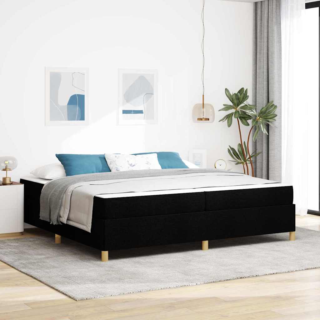 JUNG Vida Bettrahmen mit Matratze Schwarz 200 x 200 cm Stoff