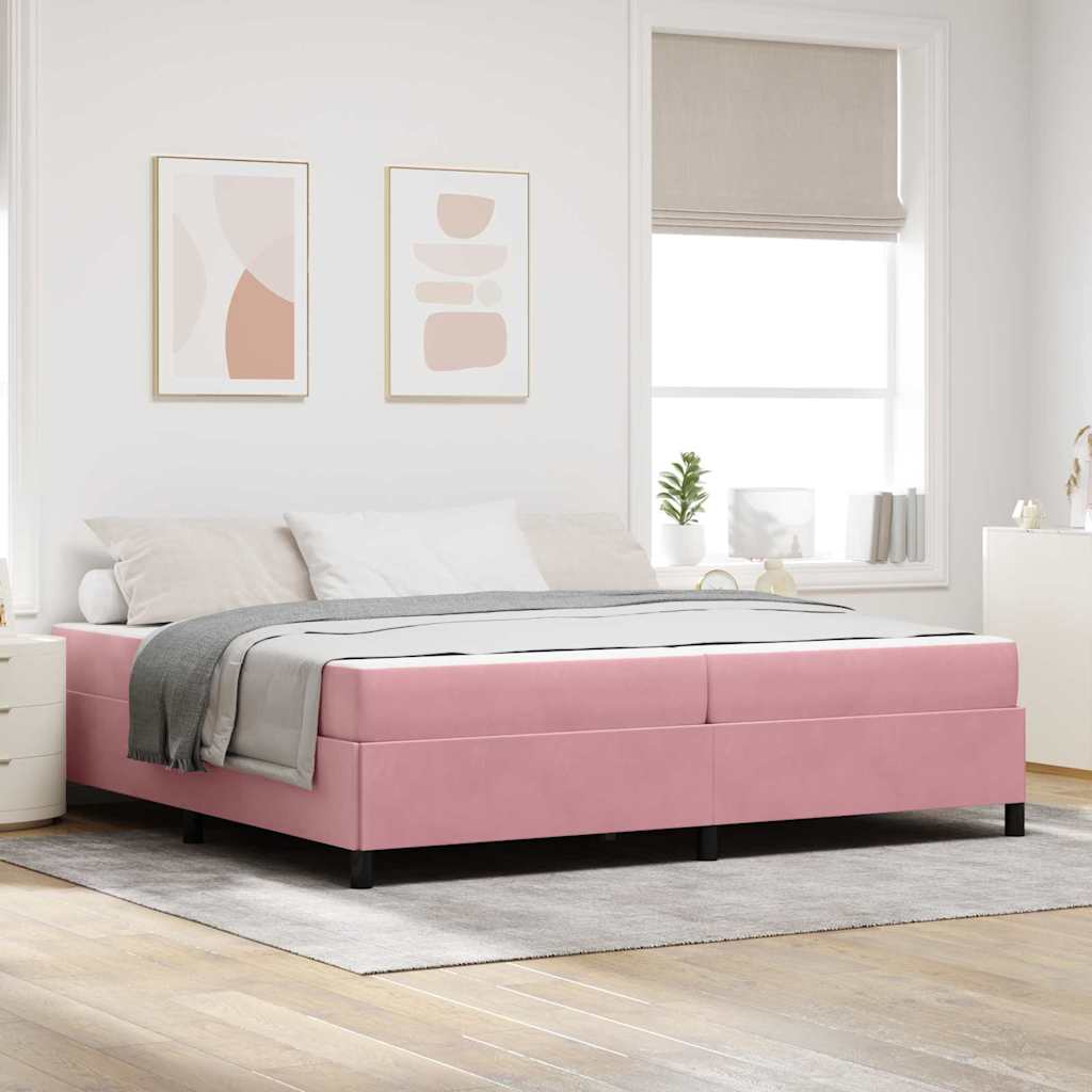 JUNG Vida Bettrahmen mit Matratze Rosa 200 x 200 cm Stoff