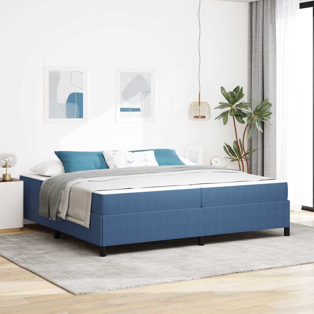 JUNG Vida Bettrahmen mit Matratze Blau 200 x 200 cm Stoff