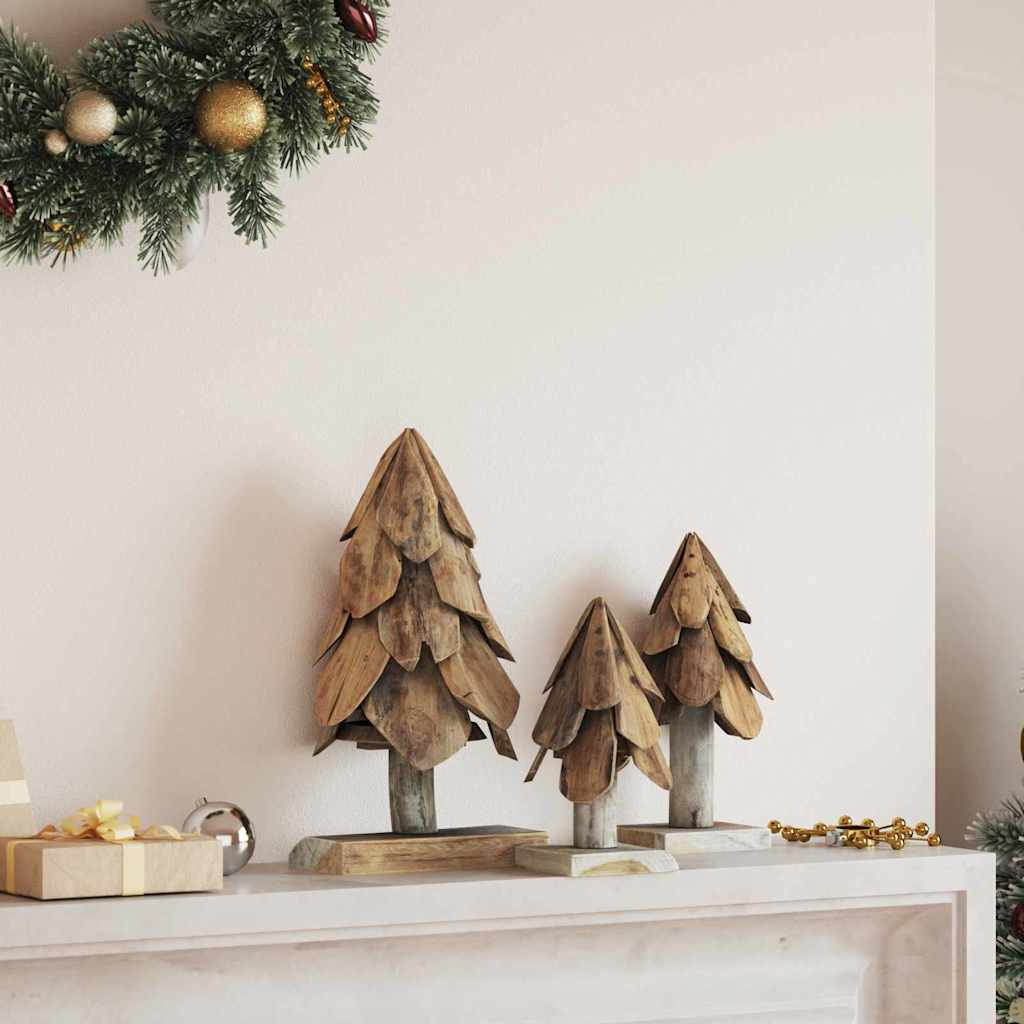 JUNG Vida Weihnachtsbaum mit Ständer 3 pcs Braun Massivholz Teak
