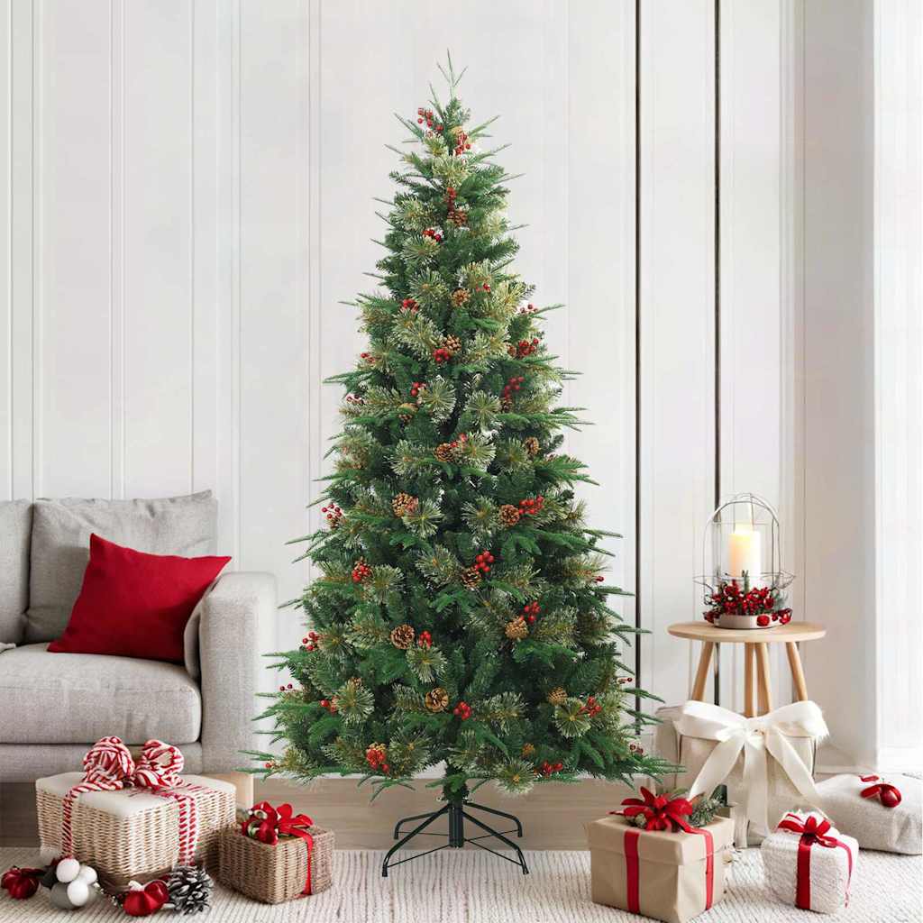 JUNG Vida Künstlicher klappbarer Weihnachtsbaum mit Ständer Grün 210 cm