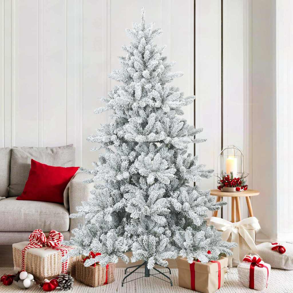JUNG Vida Künstlicher Scharnier-Weihnachtsbaum schneebedeckt Weiß 180 cm