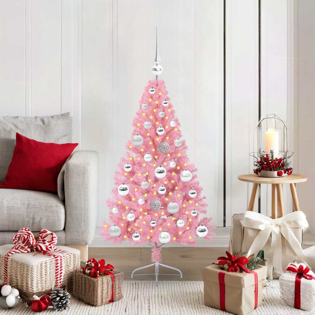 JUNG Vida Künstlicher vorbeleuchteter Weihnachtsbaum Rosa 120 cm PVC