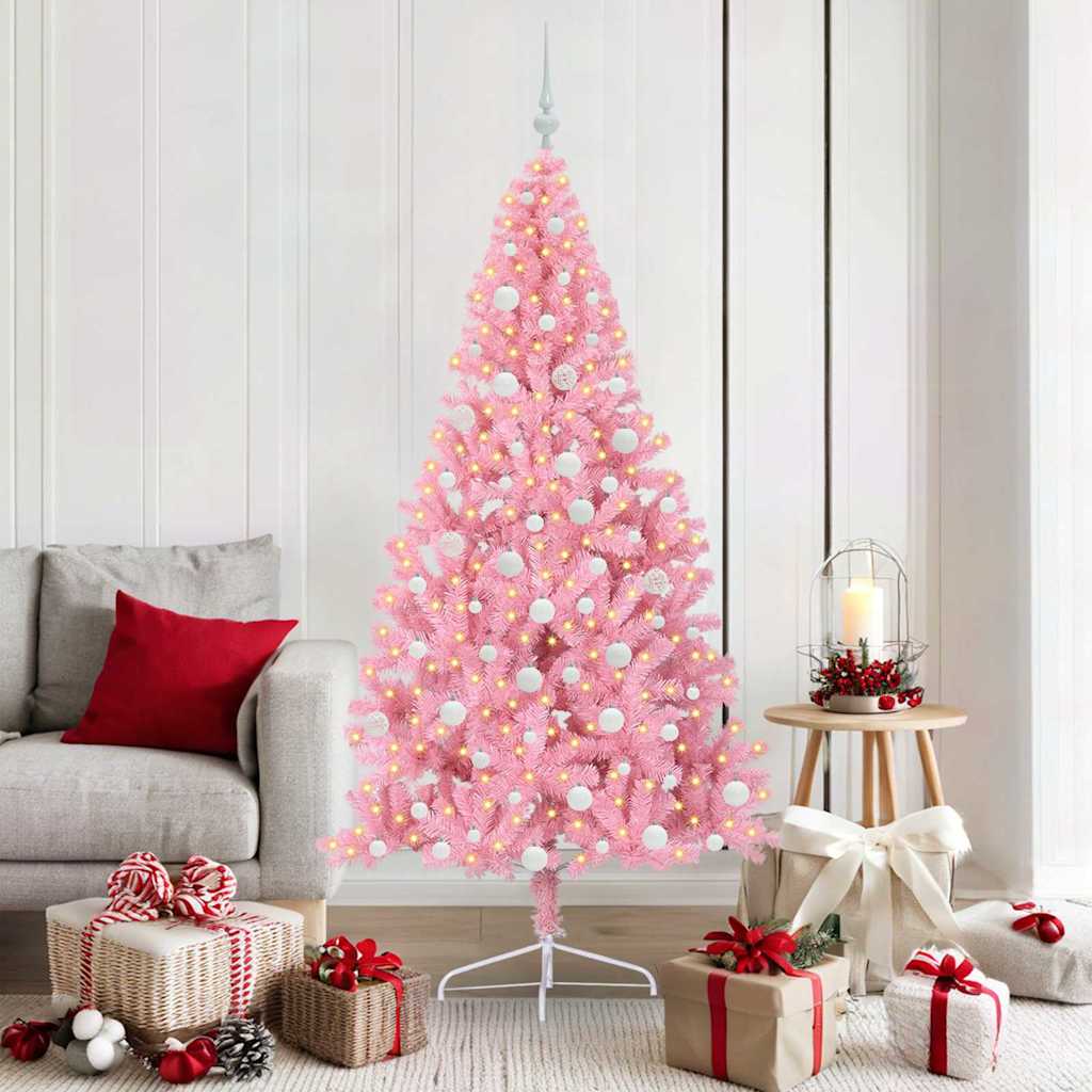 JUNG Vida Künstlicher vorbeleuchteter Weihnachtsbaum Rosa 180 cm PVC