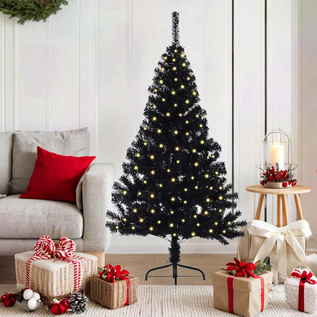 JUNG Vida Künstlicher vorbeleuchteter Weihnachtsbaum Schwarz 150 cm PVC