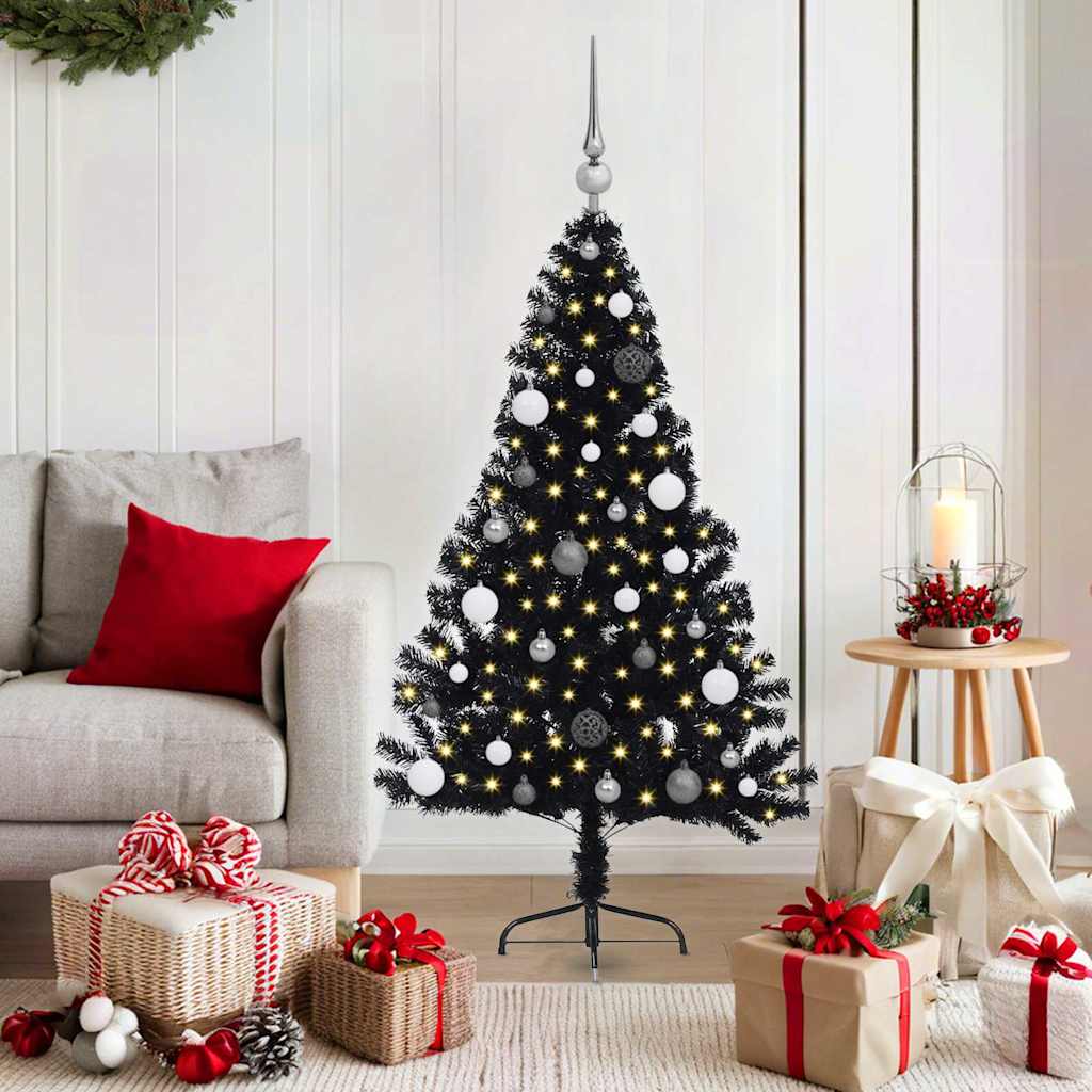 JUNG Vida Künstlicher vorbeleuchteter Weihnachtsbaum Schwarz 150 cm PVC