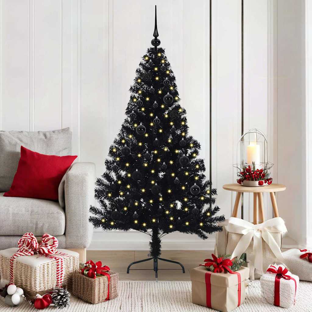 JUNG Vida Künstlicher vorbeleuchteter Weihnachtsbaum Schwarz 150 cm PVC