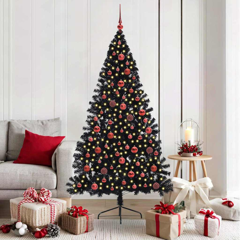 JUNG Vida Künstlicher vorbeleuchteter Weihnachtsbaum Schwarz 180 cm PVC