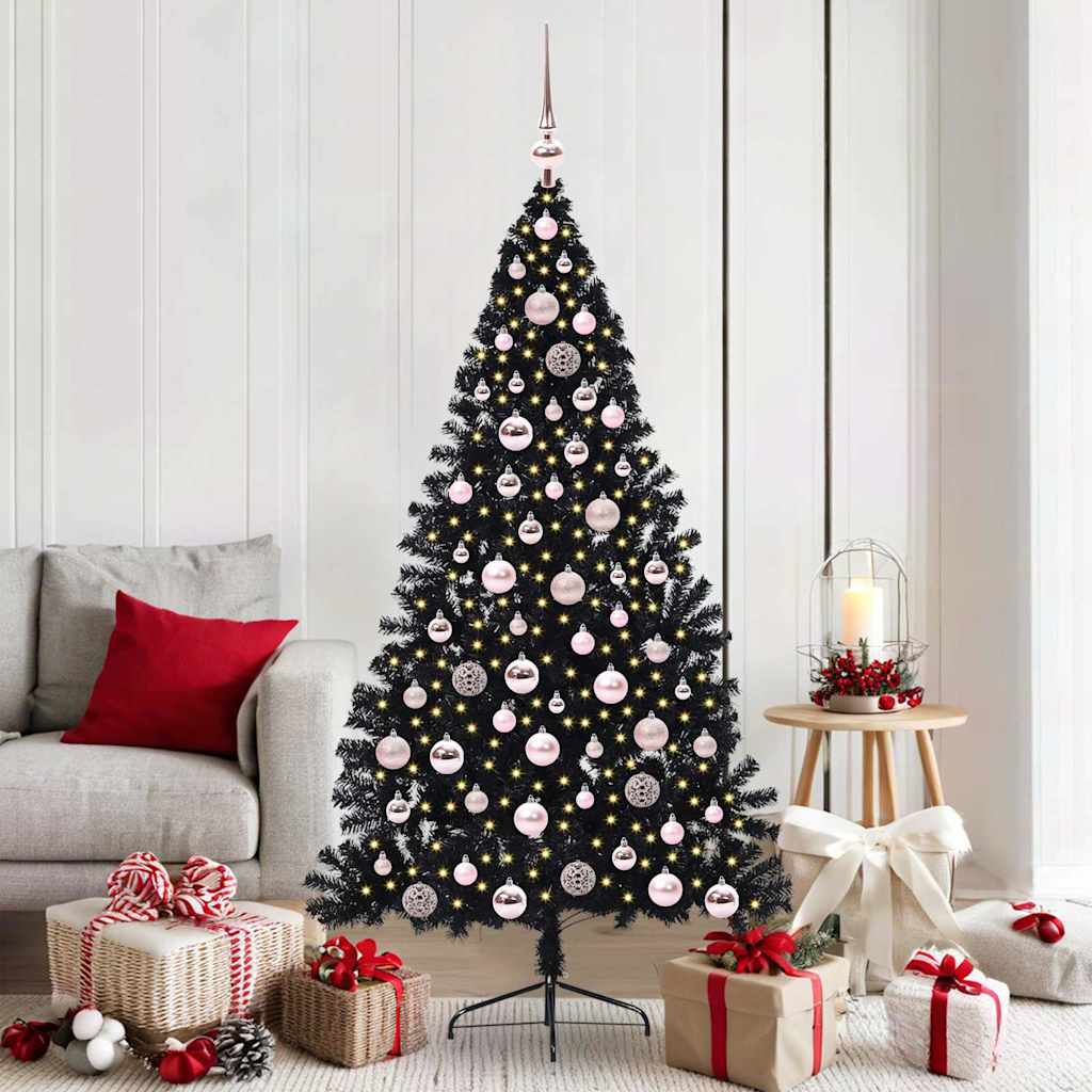 JUNG Vida Künstlicher vorbeleuchteter Weihnachtsbaum Schwarz 180 cm PVC