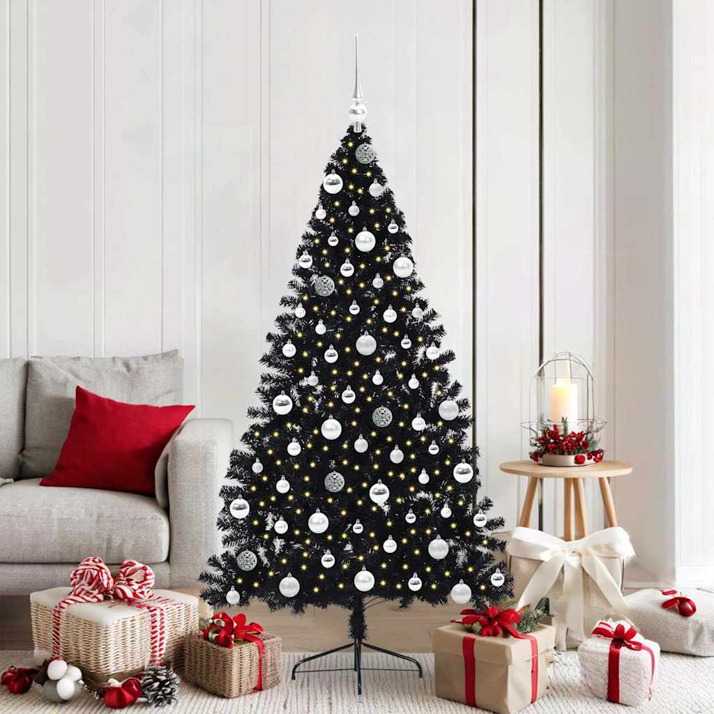 JUNG Vida Künstlicher vorbeleuchteter Weihnachtsbaum Schwarz 180 cm PVC