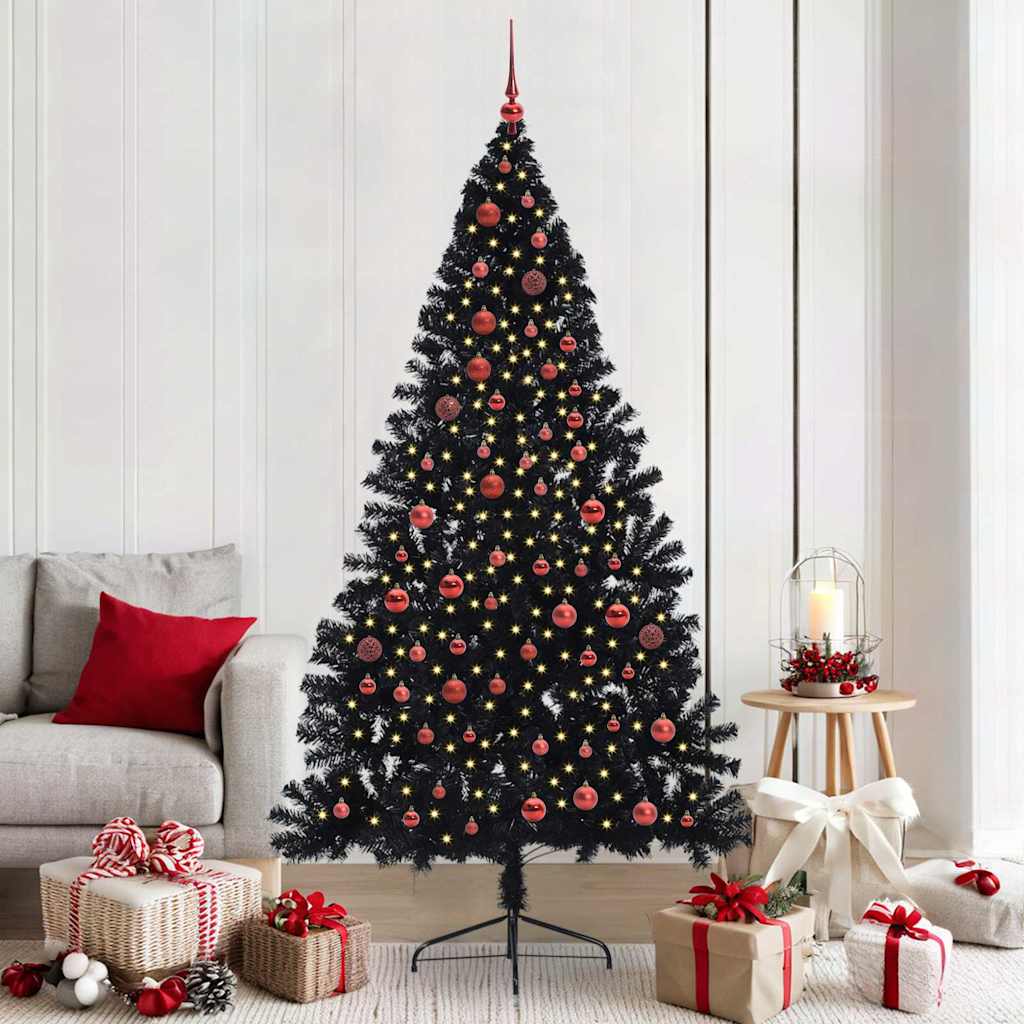 JUNG Vida Künstlicher vorbeleuchteter Weihnachtsbaum Schwarz 210 cm PVC
