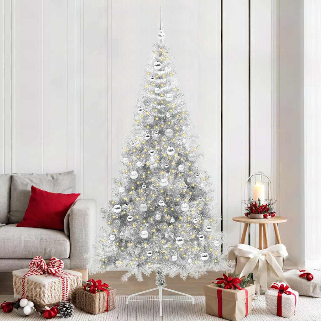 JUNG Vida Künstlicher vorbeleuchteter Weihnachtsbaum Silber 210 cm PET