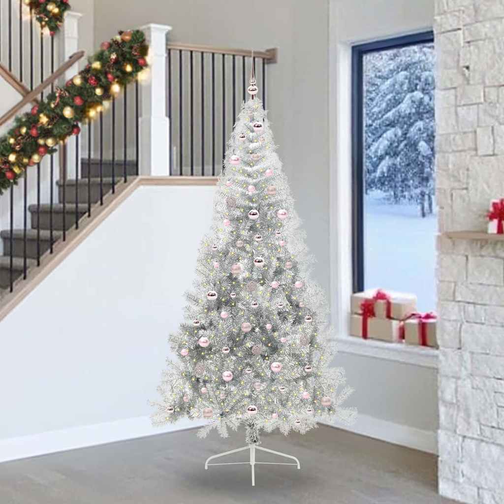 JUNG Vida Künstlicher vorbeleuchteter Weihnachtsbaum Silber 240 cm PET
