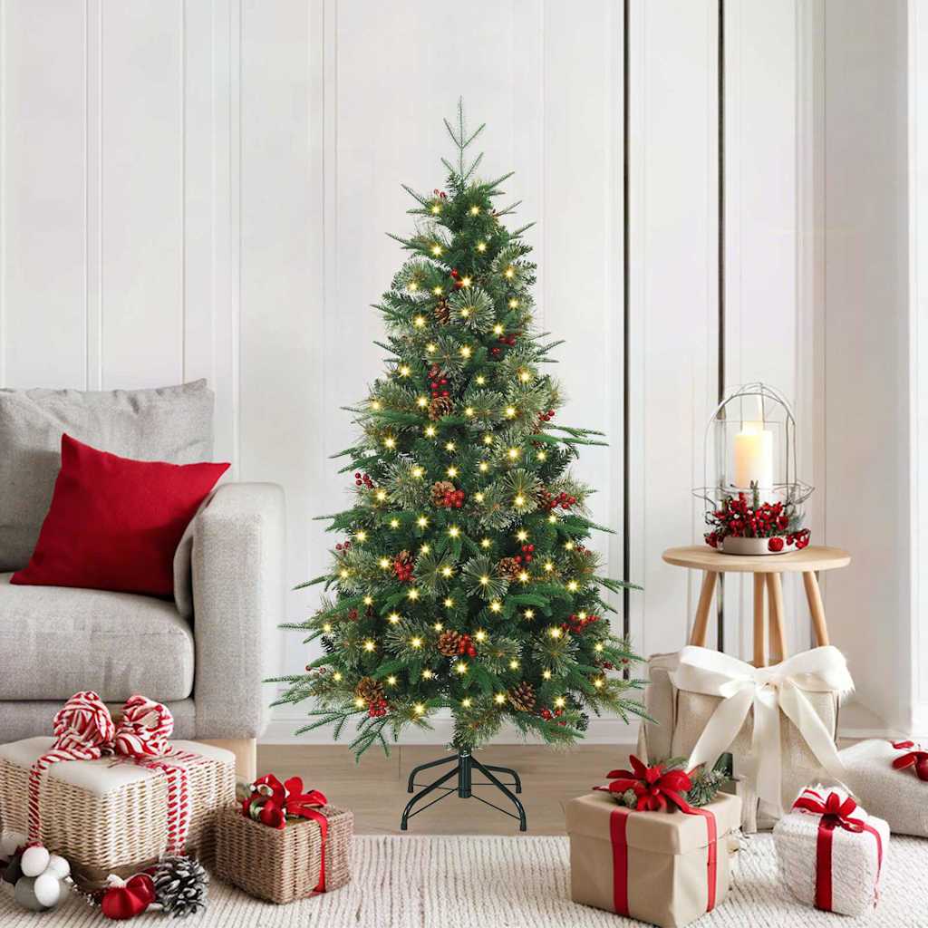JUNG Vida Künstlicher klappbarer Weihnachtsbaum Grün 150 cm PE und PVC