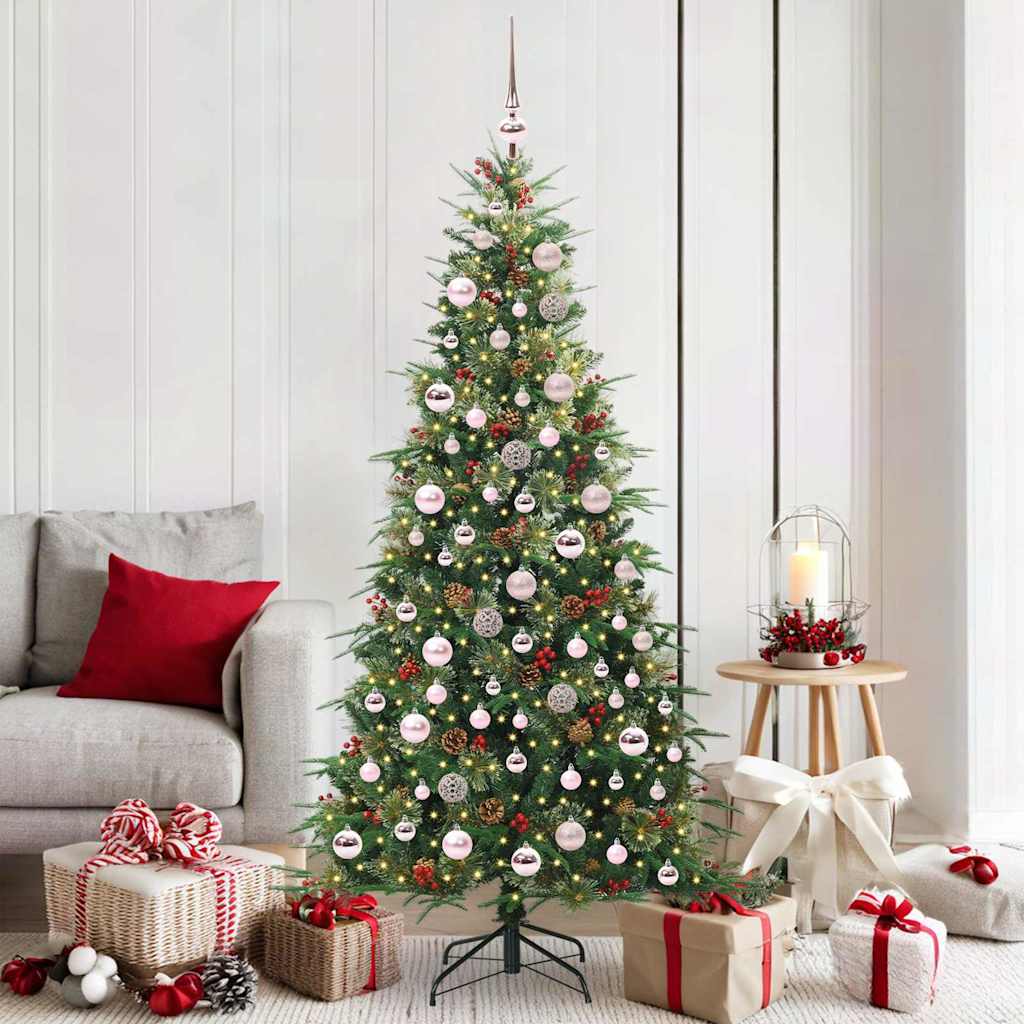 JUNG Vida Künstlicher klappbarer Weihnachtsbaum Grün 180 cm PE und PVC