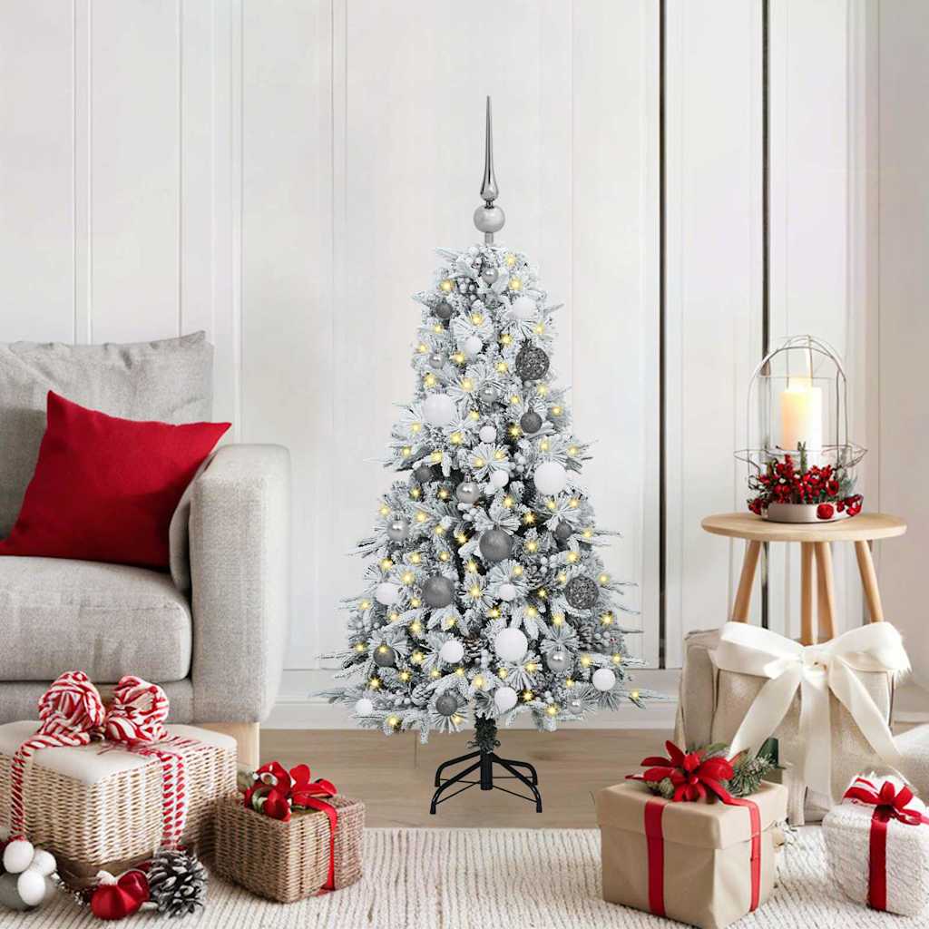 JUNG Vida Künstlicher klappbarer Weihnachtsbaum Weiß 120 cm PE und PVC