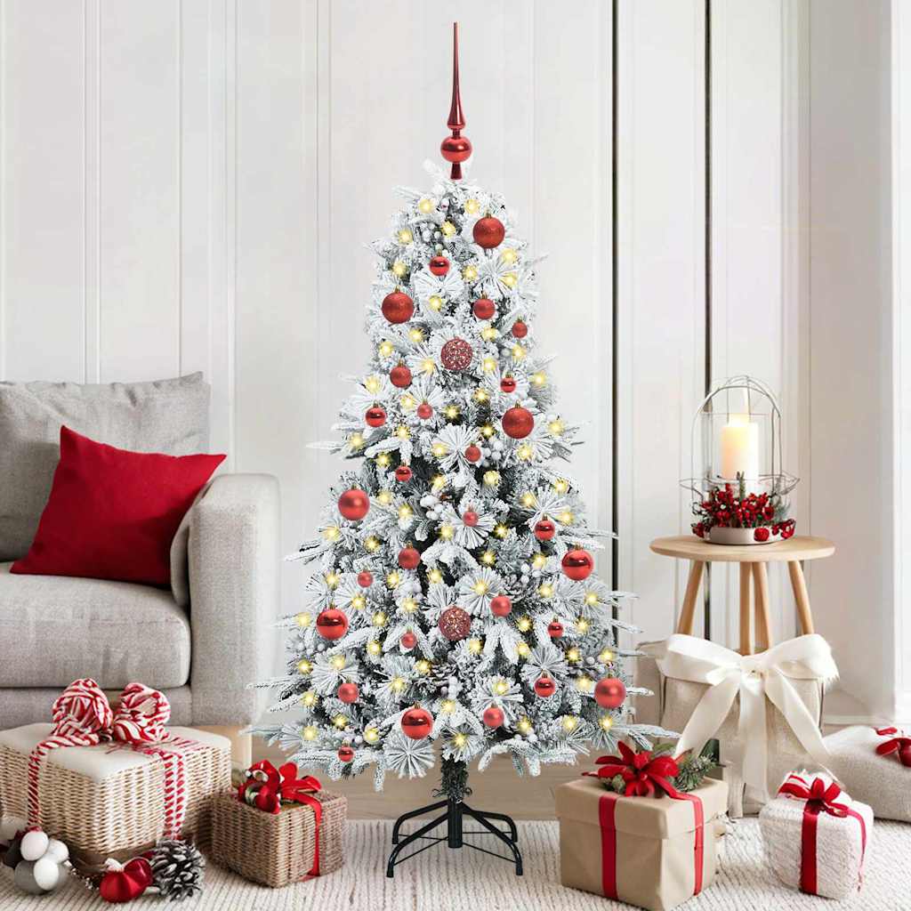 JUNG Vida Künstlicher klappbarer Weihnachtsbaum Weiß 150 cm PE und PVC
