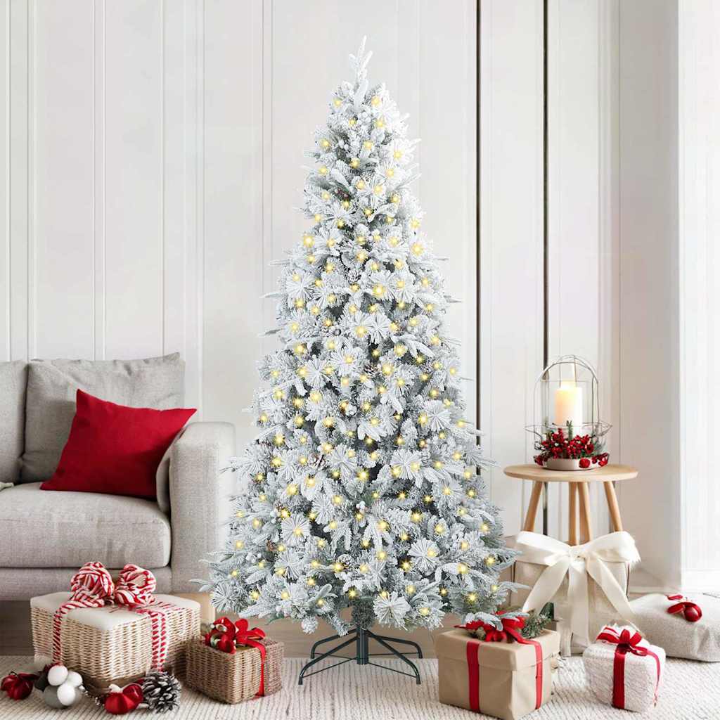 JUNG Vida Künstlicher klappbarer Weihnachtsbaum Weiß 180 cm PE und PVC