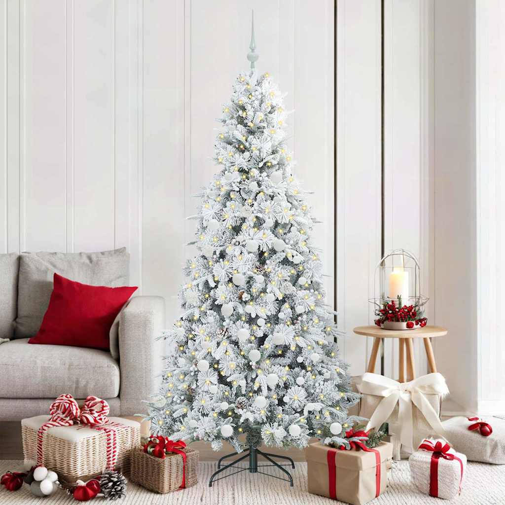 JUNG Vida Künstlicher klappbarer Weihnachtsbaum Weiß 180 cm PE und PVC