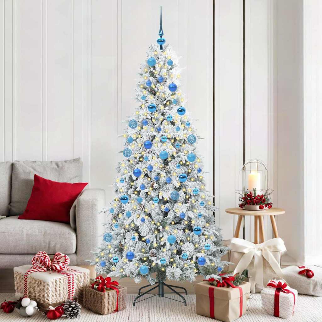 JUNG Vida Künstlicher klappbarer Weihnachtsbaum Weiß 180 cm PE und PVC