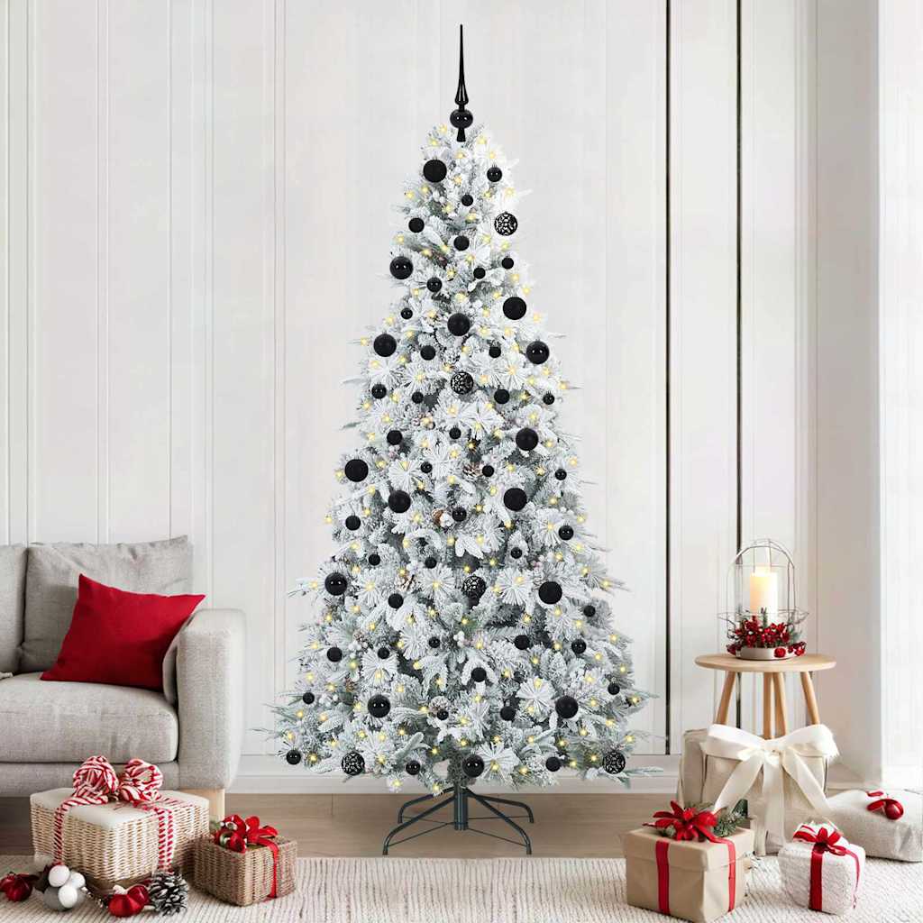 JUNG Vida Künstlicher klappbarer Weihnachtsbaum Weiß 210 cm PE und PVC