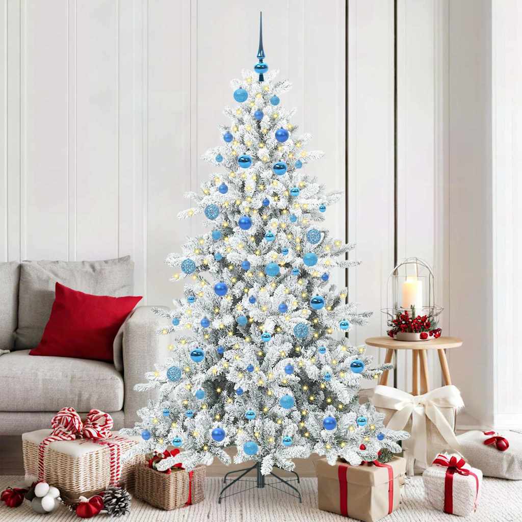 JUNG Vida Künstlicher klappbarer Weihnachtsbaum Weiß 180 cm PVC und Stahl