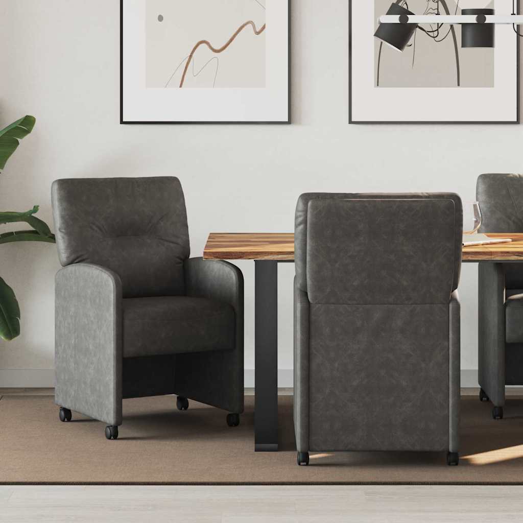 JUNG Vida Esszimmerstühle mit Rollen 2 pcs Schwarz 57 x 67 x 95 cm