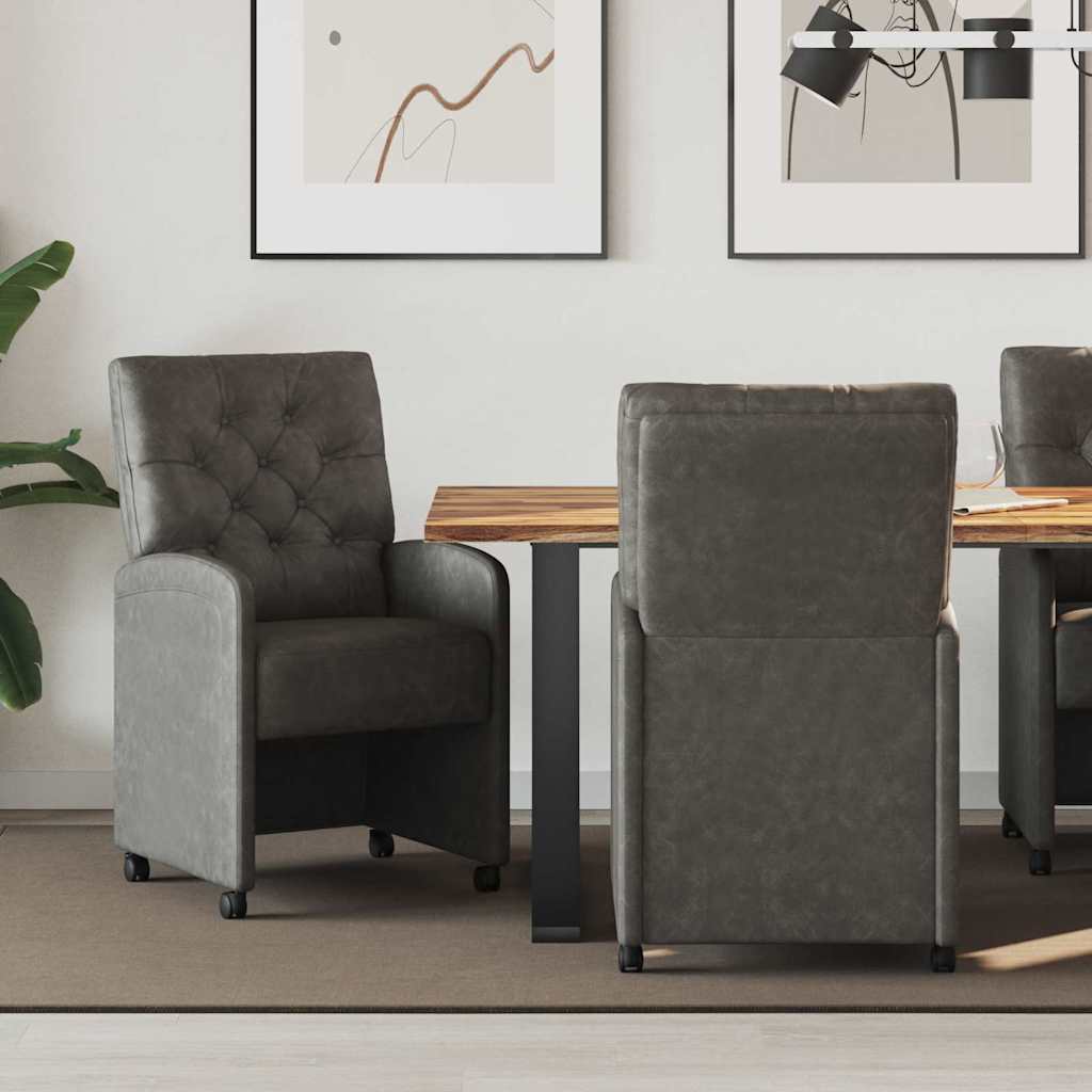 JUNG Vida Esszimmerstühle mit Rollen 2 pcs Schwarz 58 x 67 x 97 cm
