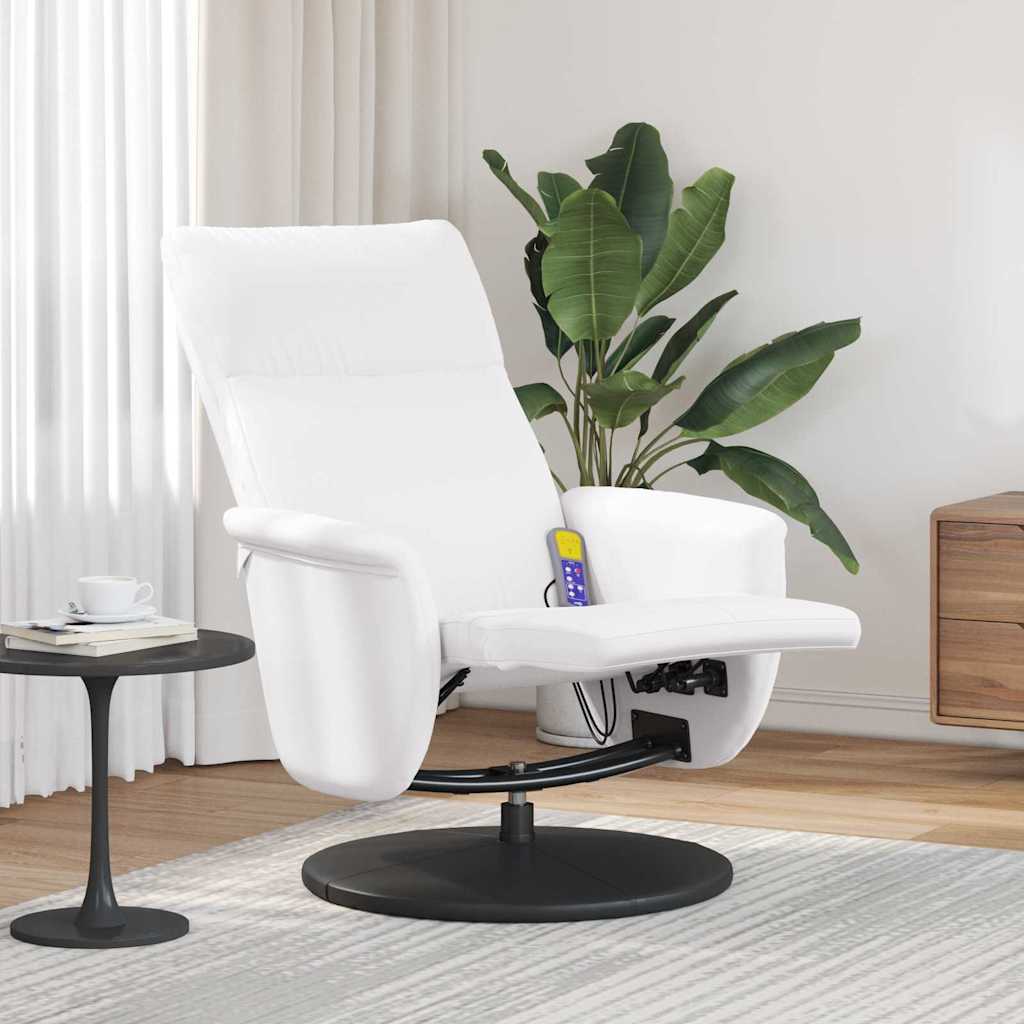 JUNG Vida Massage Relaxsessel Weiß 71 x 90 x 105 cm Kunstleder
