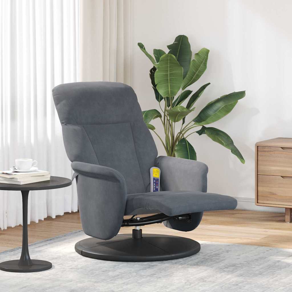 JUNG Vida Massage Relaxsessel Dunkelgrau 91 x 71 x 105 cm Samt