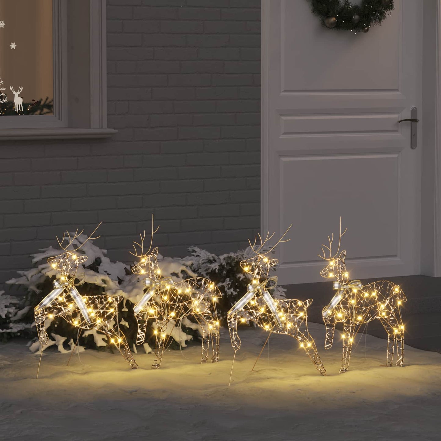 JUNG Vida LED Rentiere mit 80 LEDs 4 pcs Gold PET