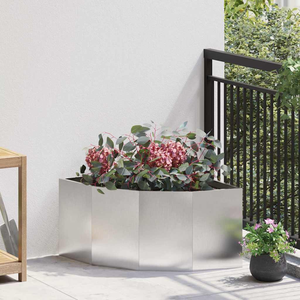 JUNG Vida Eckpflanzer Silber 60 x 60 x 35 cm Edelstahl
