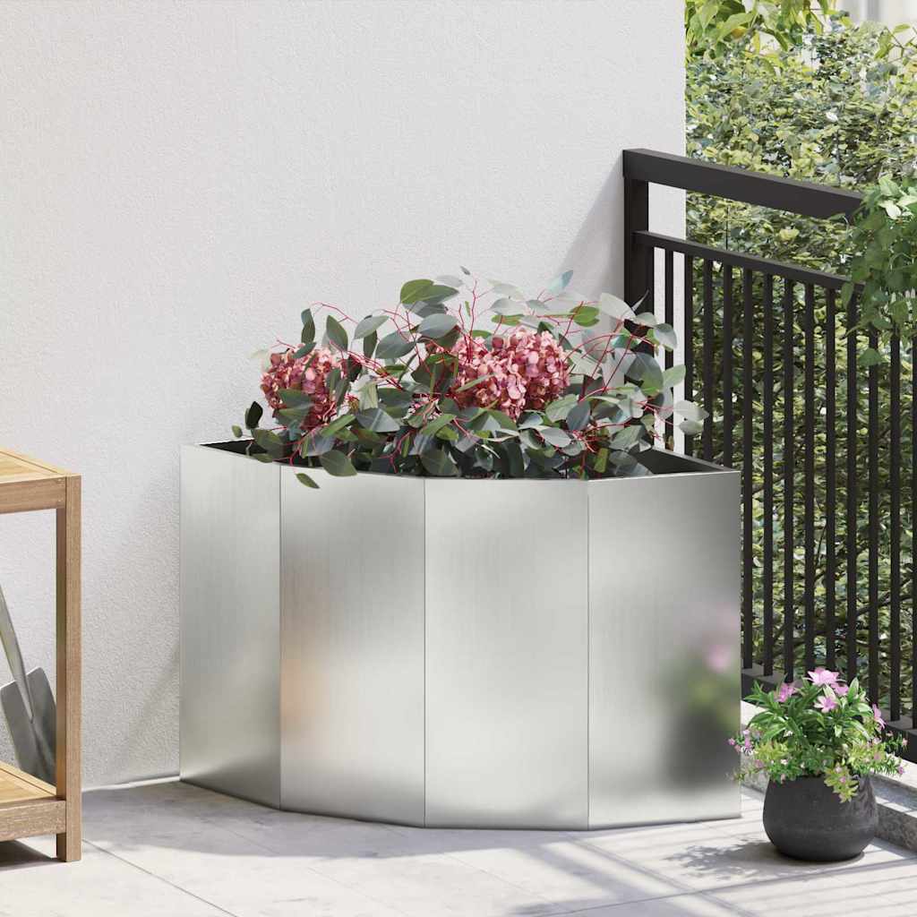 JUNG Vida Eckpflanzer Silber 60 x 60 x 50 cm Verzinkter Stahl