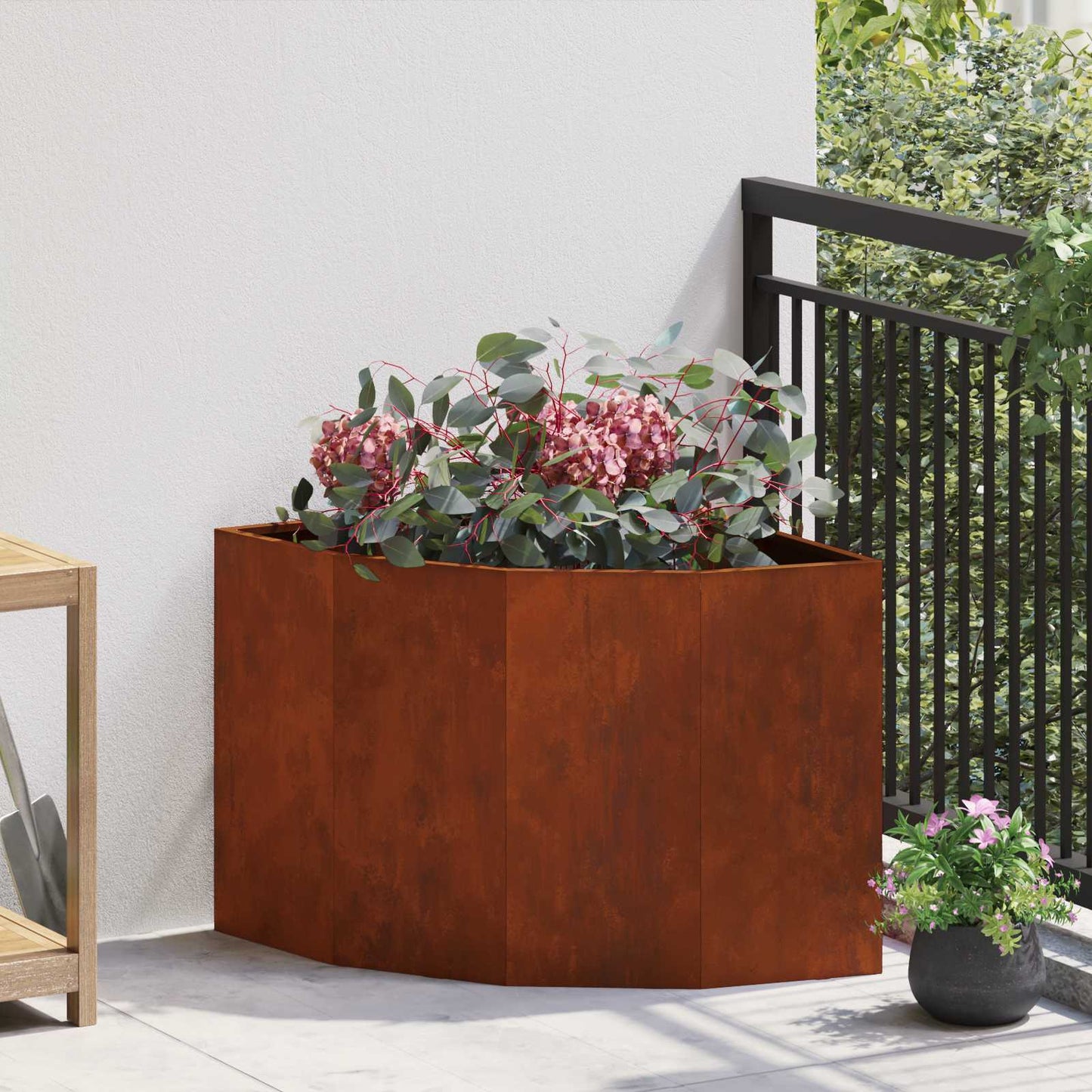 JUNG Vida Eckpflanzer Rostig 60 x 60 x 50 cm Wetterfeststahl